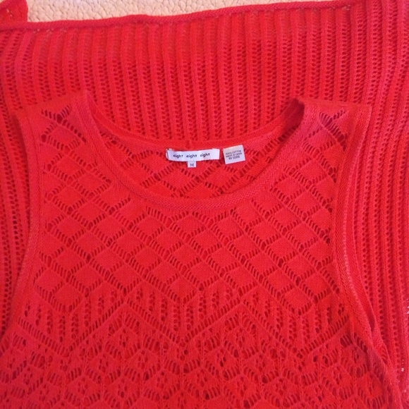 Tangerine sheer lace tunic top sz med - Picture 2 of 4